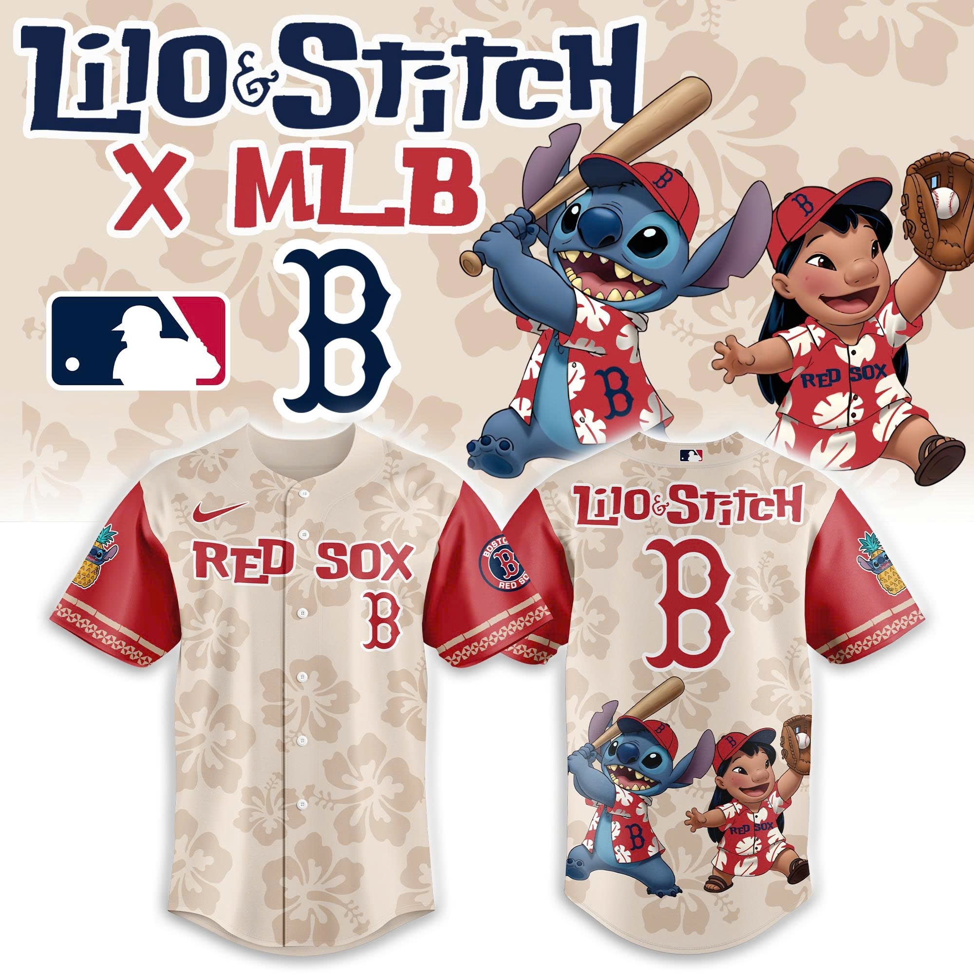 Boston Red Sox x Lilo & Stitch 2025 Baseball Jersey