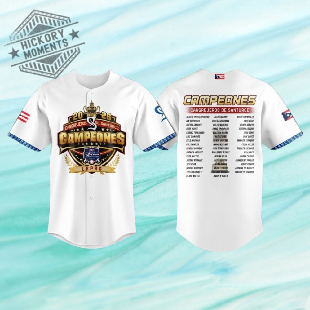 Cangrejeros De Santurce 2026 Campeons Celebrate Personalized Baseball Jersey
