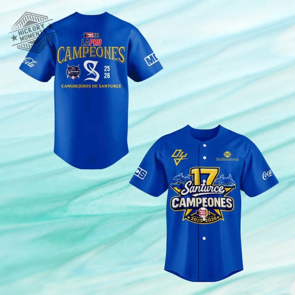 Cangrejeros De Santurce Campeon Personalized Baseball Jersey