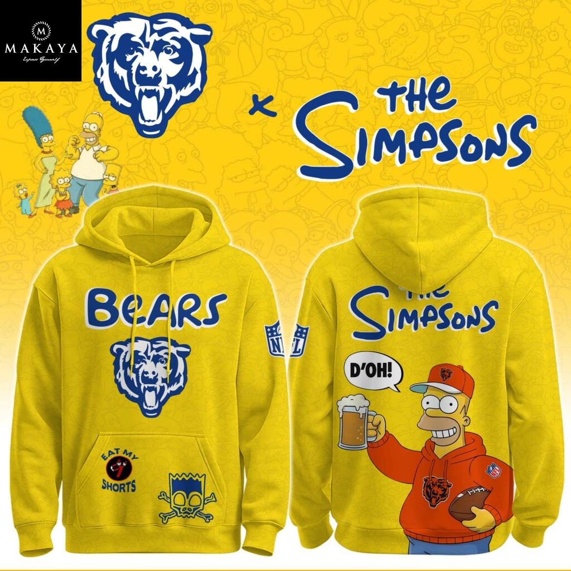 Chicago Bears The Simpsons NFL Crossover 2025 Hoodie T-Shirt