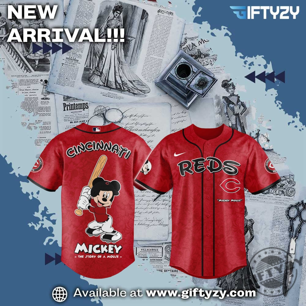 Cincinnati Reds Mlb Baseball X Disney Mickey Mouse Night Game Jersey