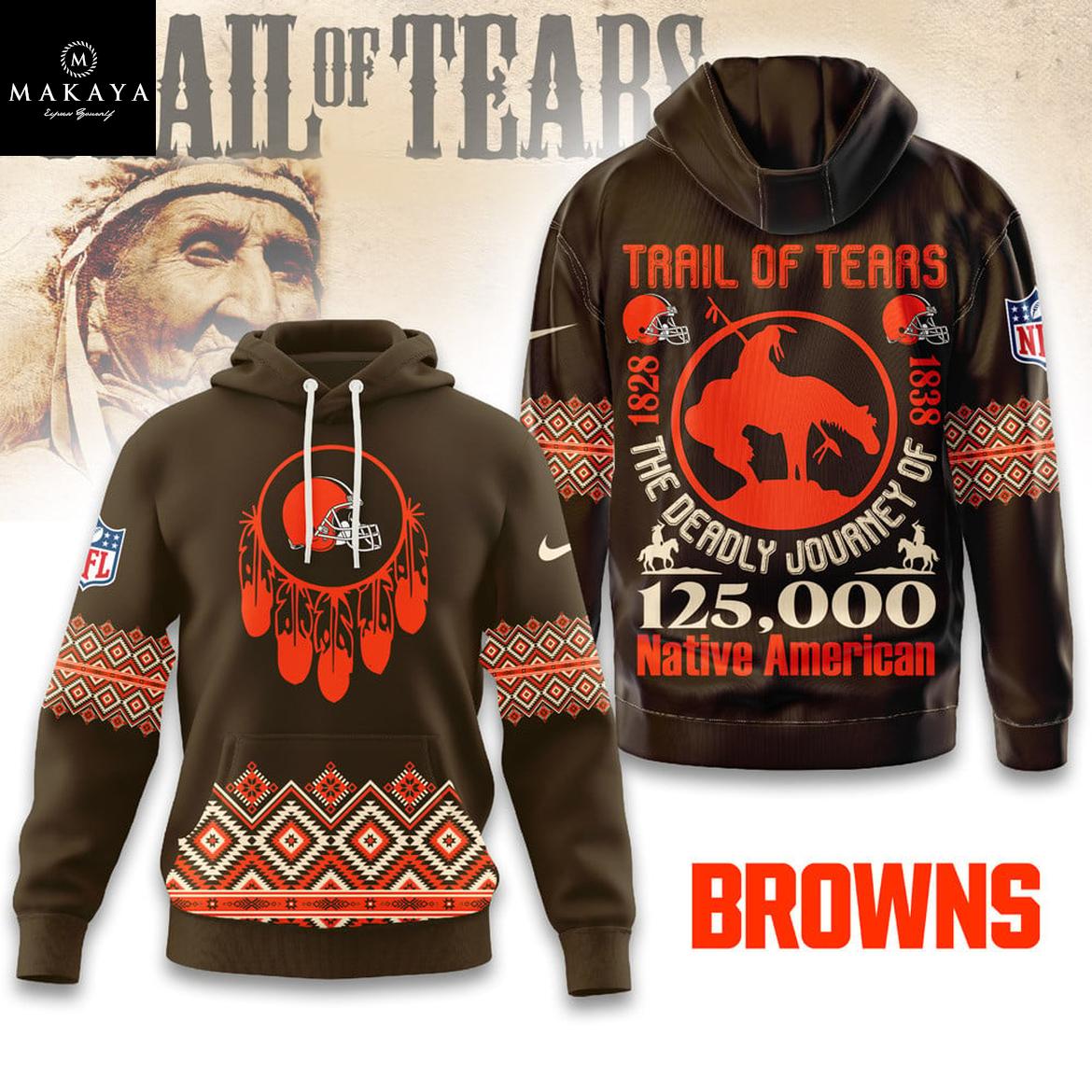 Cleveland Browns NFL Native American Journey 2025 The Trail Of Tears Hoodie