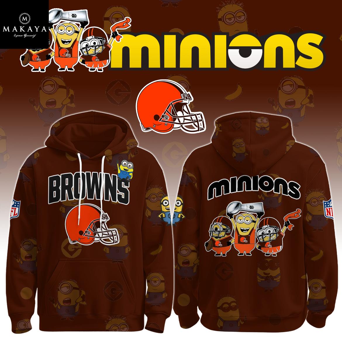 Cleveland Browns x Minions Celebrate NFL Holiday Game 2025 Hoodie T-Shirt