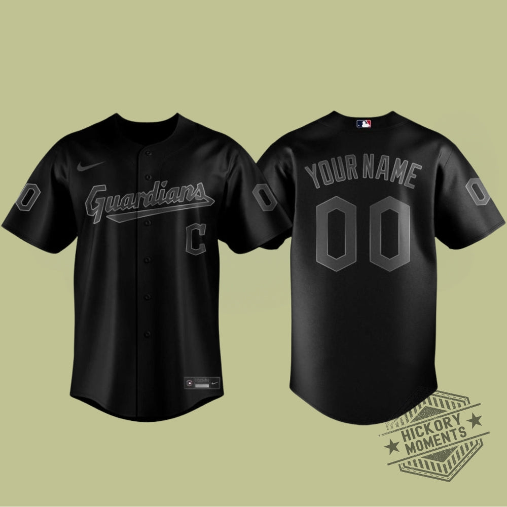 Cleveland Guardians Blackout Night X Mlb 2026 Personalized Baseball Jersey