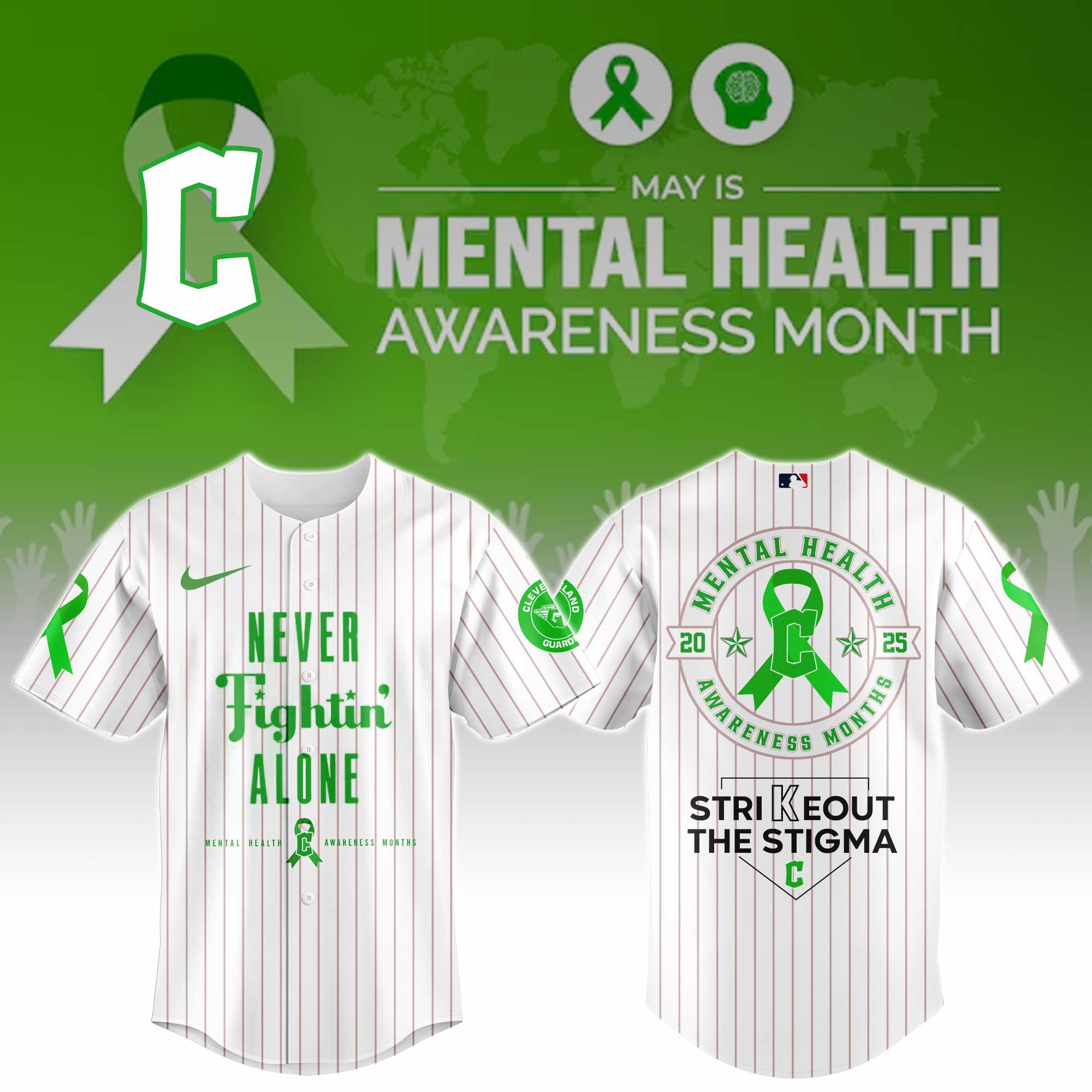 Cleveland Guardians Mental Health Awareness Week Jersey