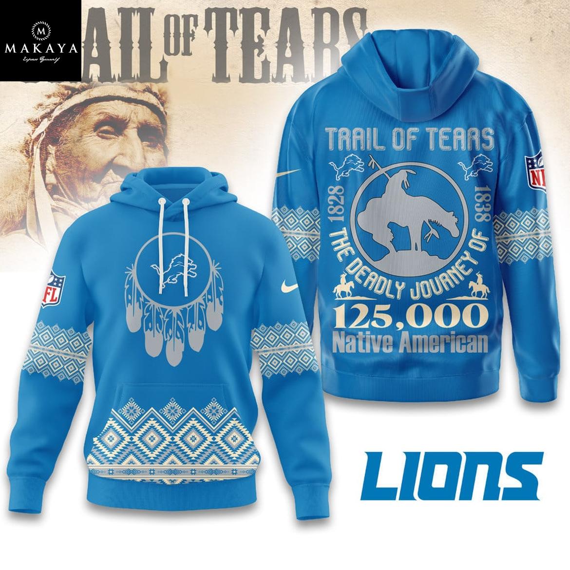 Detroit Lions NFL Native American Journey 2025 The Trail Of Tears Hoodie