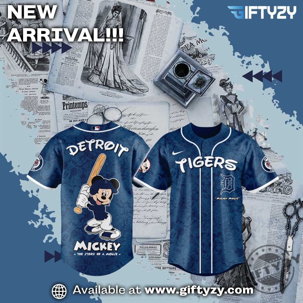 Detroit Tigers Mlb Baseball X Disney Mickey Mouse Night Game Jersey