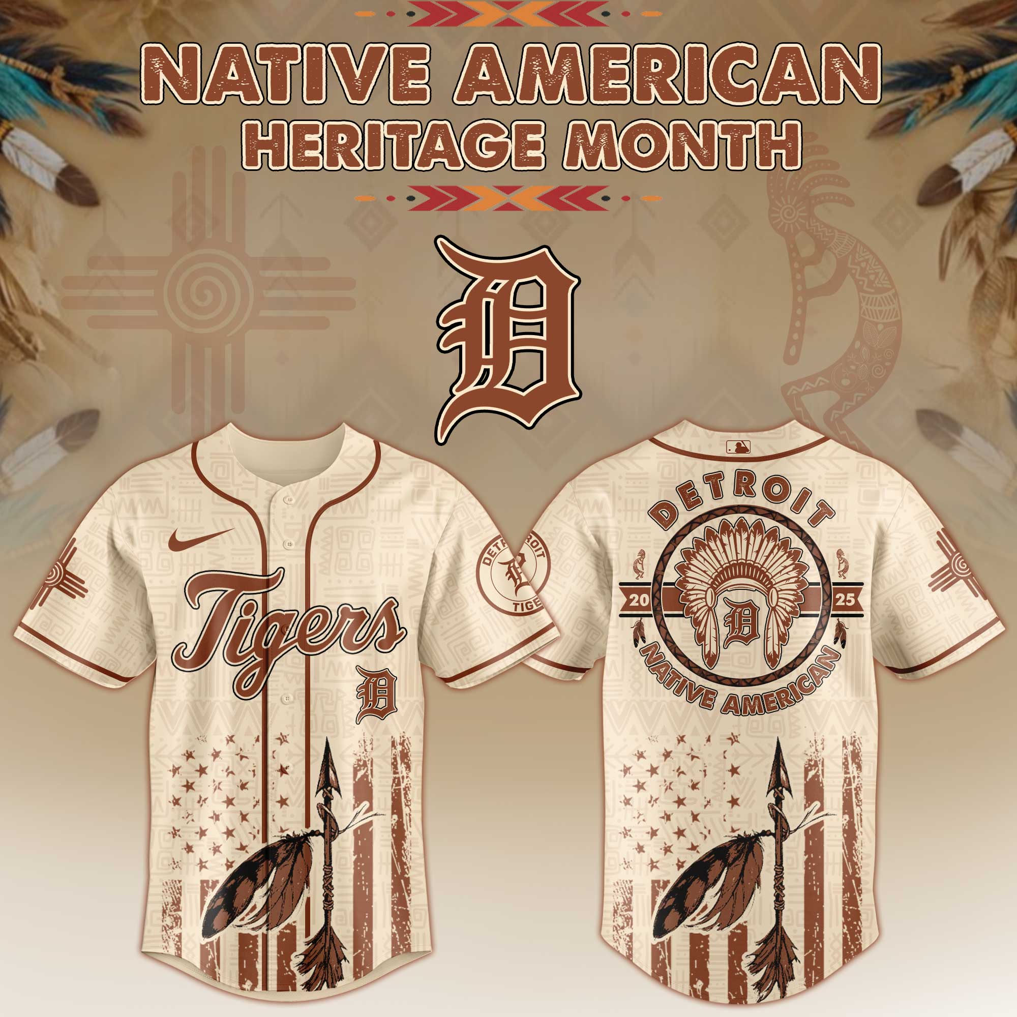 Detroit Tigers Native American Heritage Month Jersey