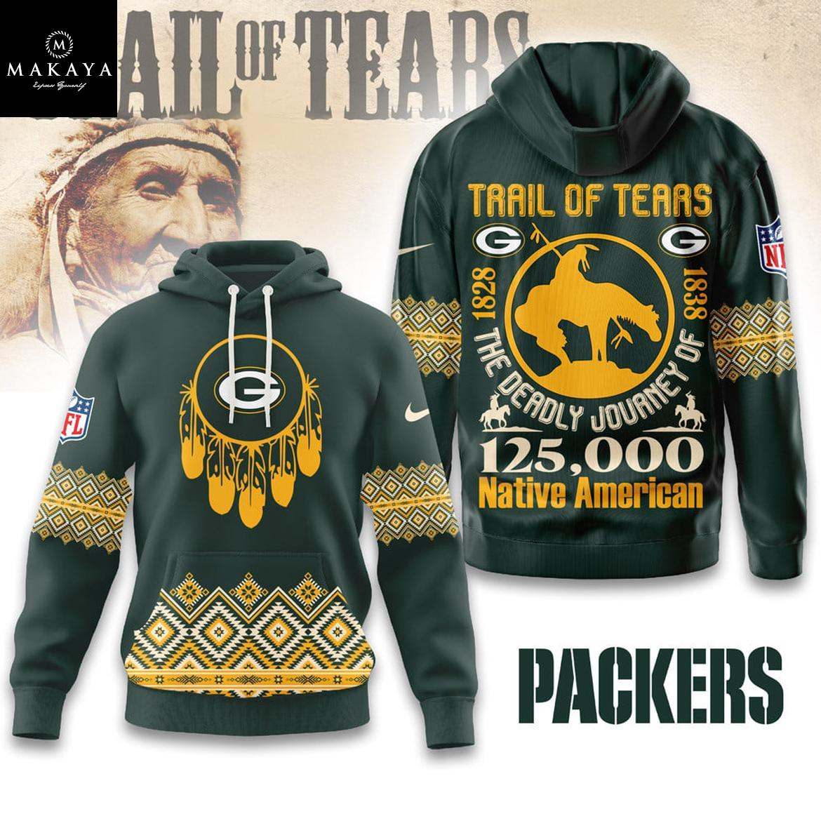 Green Bay Packers NFL Native American Journey 2025 The Trail Of Tears Hoodie