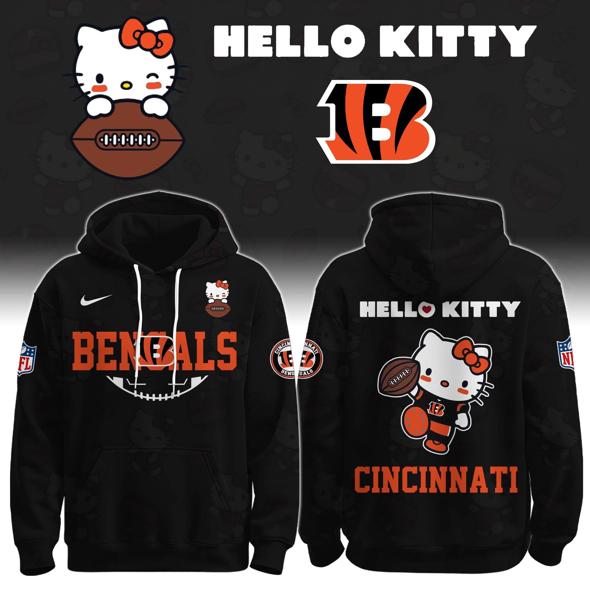 CIN Bengals Special Hello Kitty Limited Edition Hoodie