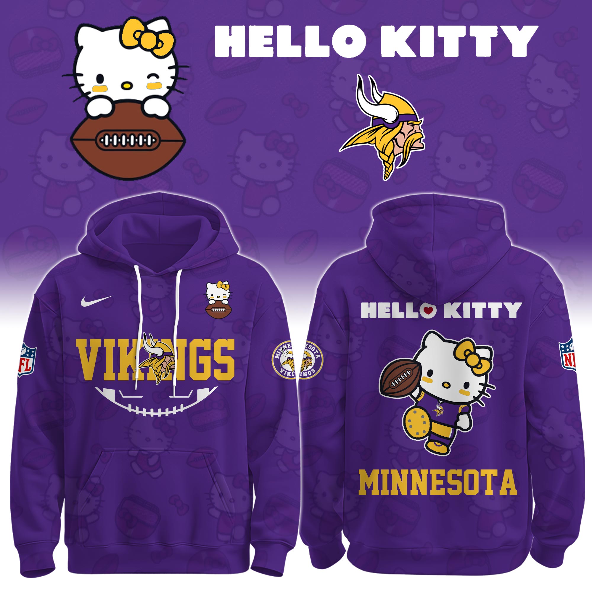 .MIN Vikings Special Hello Kitty Limited Edition Hoodie