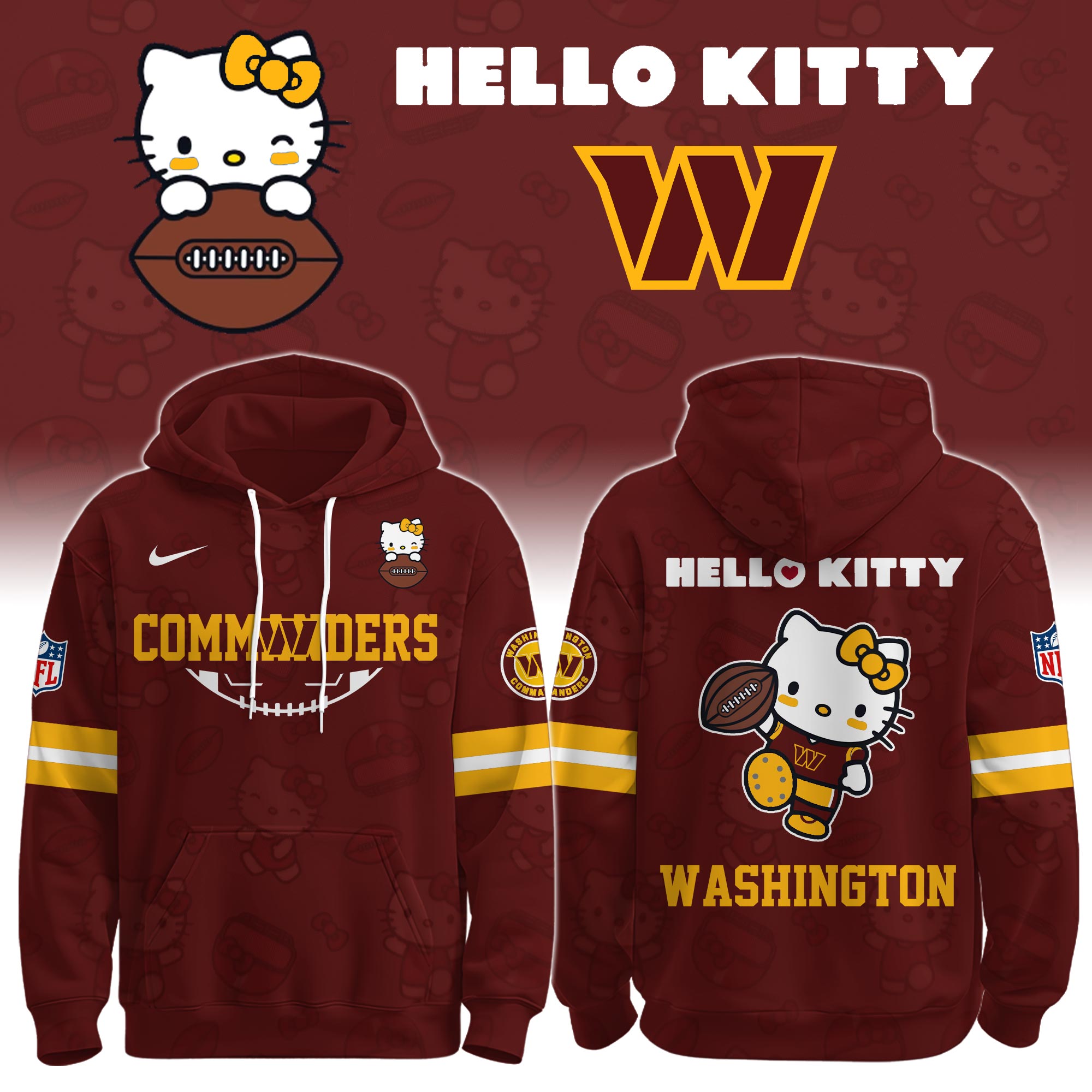 .WAS Commanders Special Hello Kitty Limited Edition Hoodie