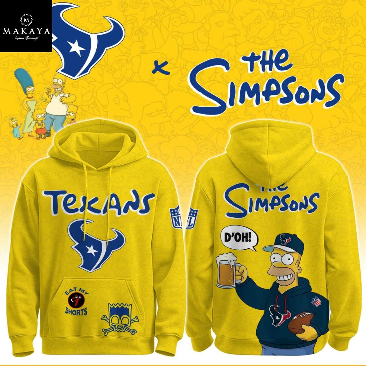 Houston Texans The Simpsons NFL Crossover 2025 Hoodie T-Shirt