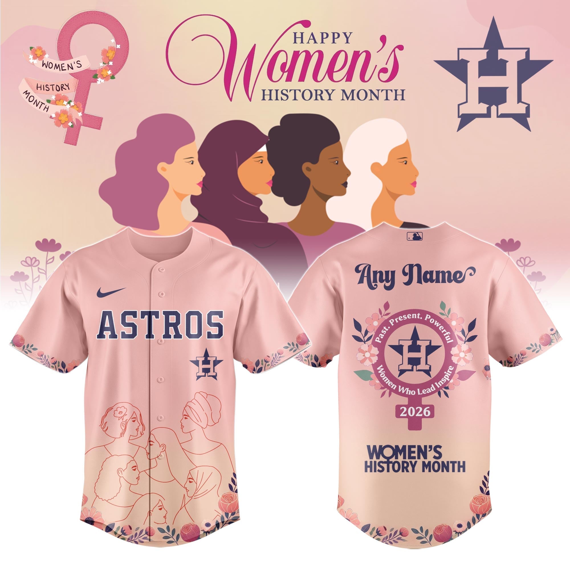 .HOU Astros special Women’s History Month Limited Edition Jersey