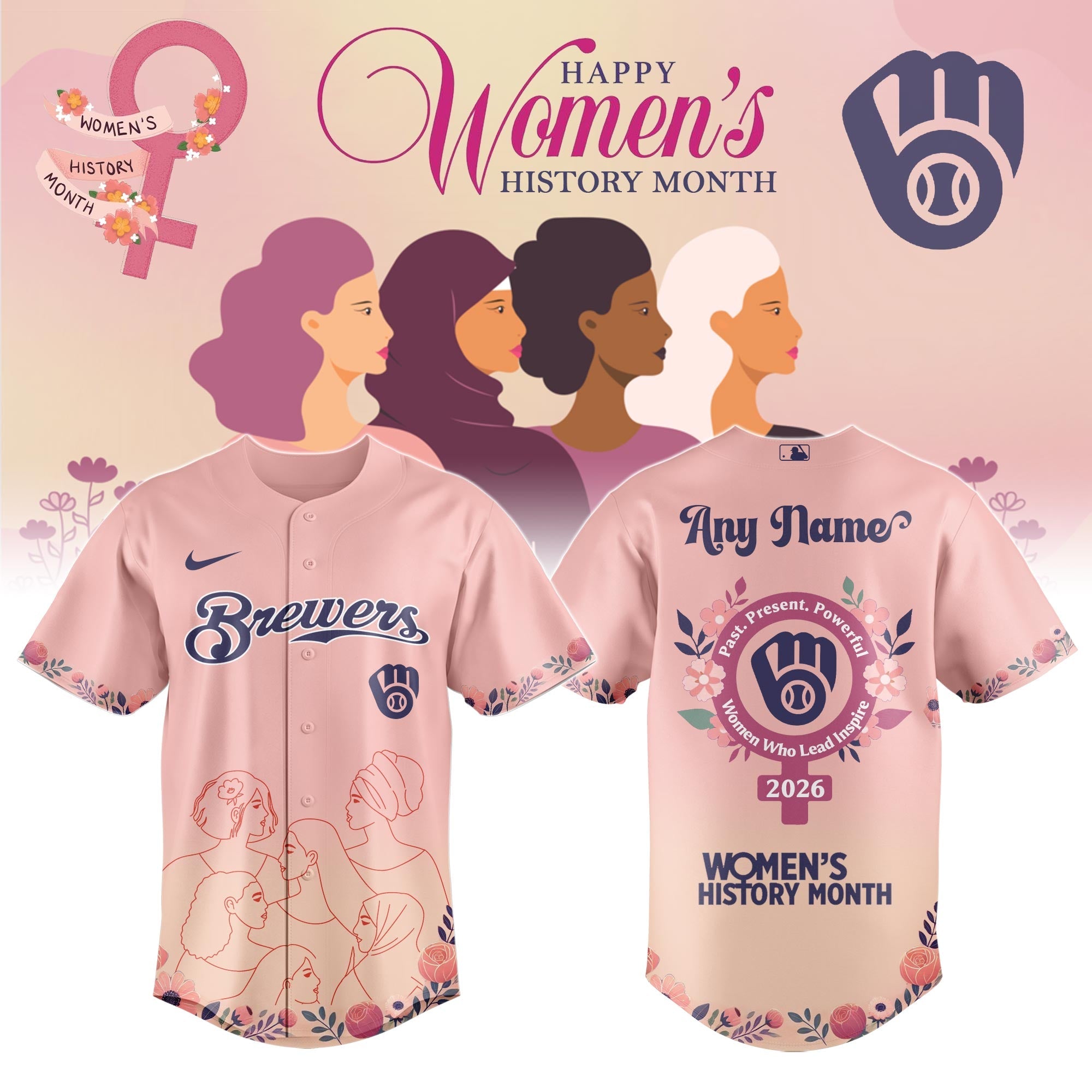 .MIL Brewers special Women’s History Month Limited Edition Jersey