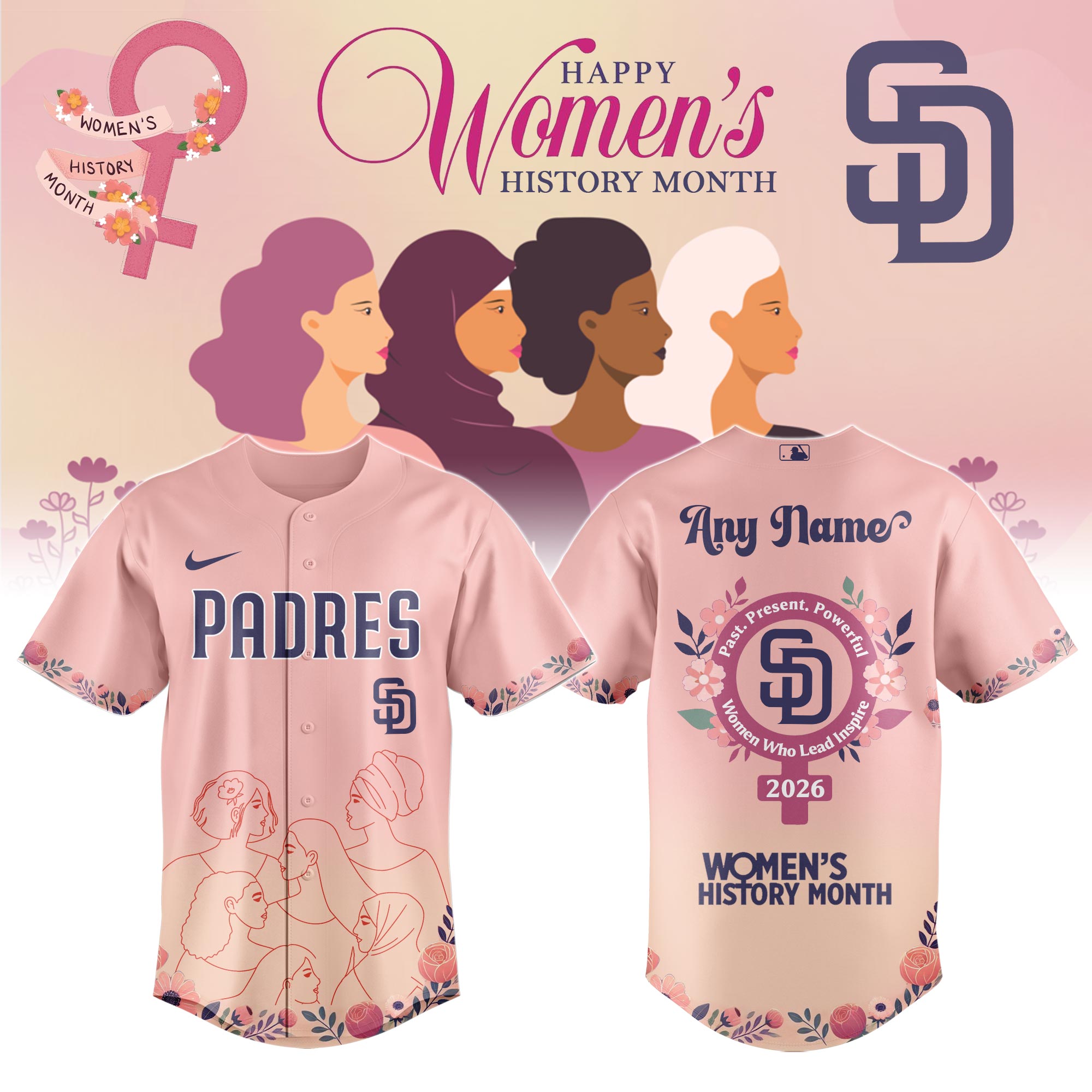 SD Padres special Women’s History Month Limited Edition Jersey