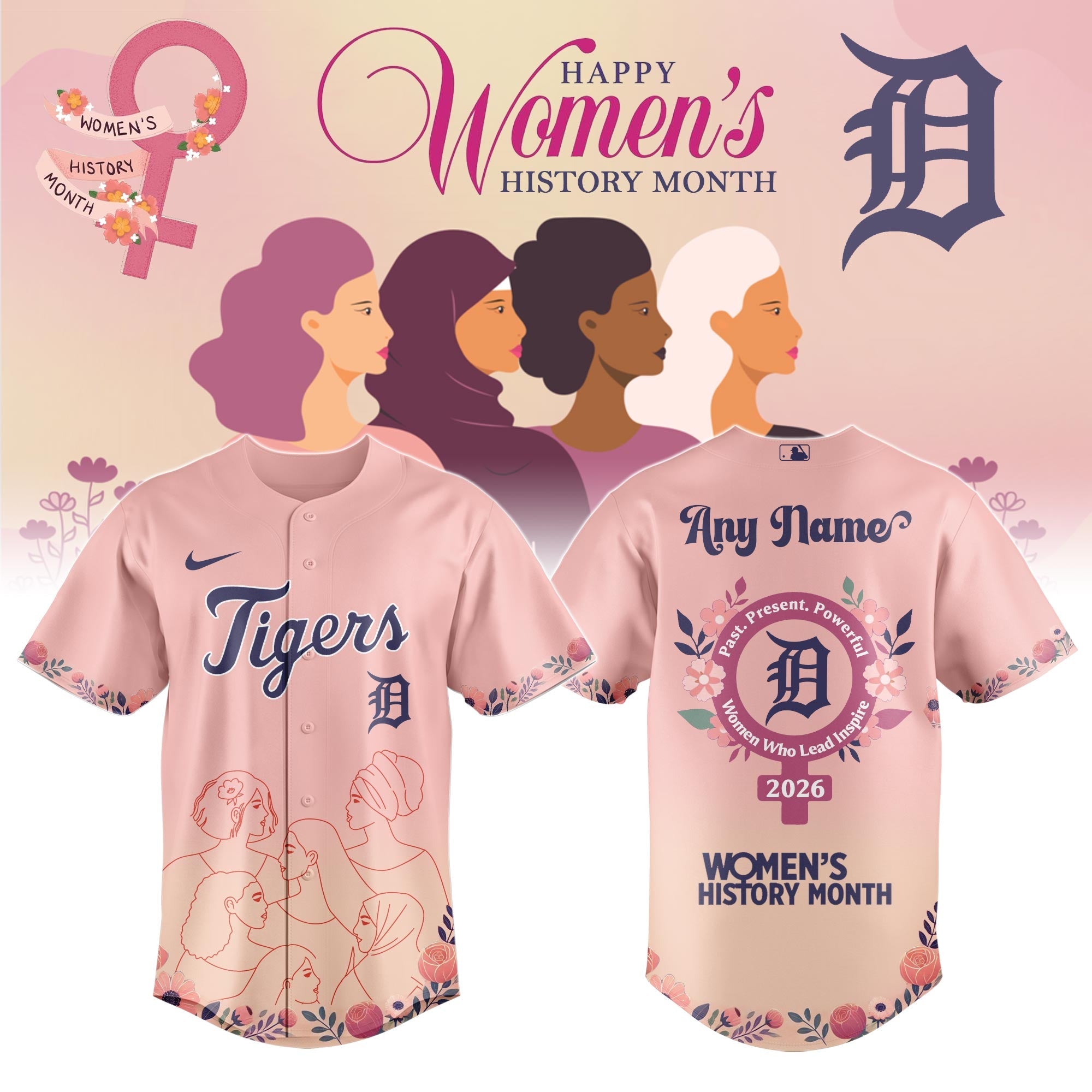 .DET Tigers special Women’s History Month Limited Edition Jersey