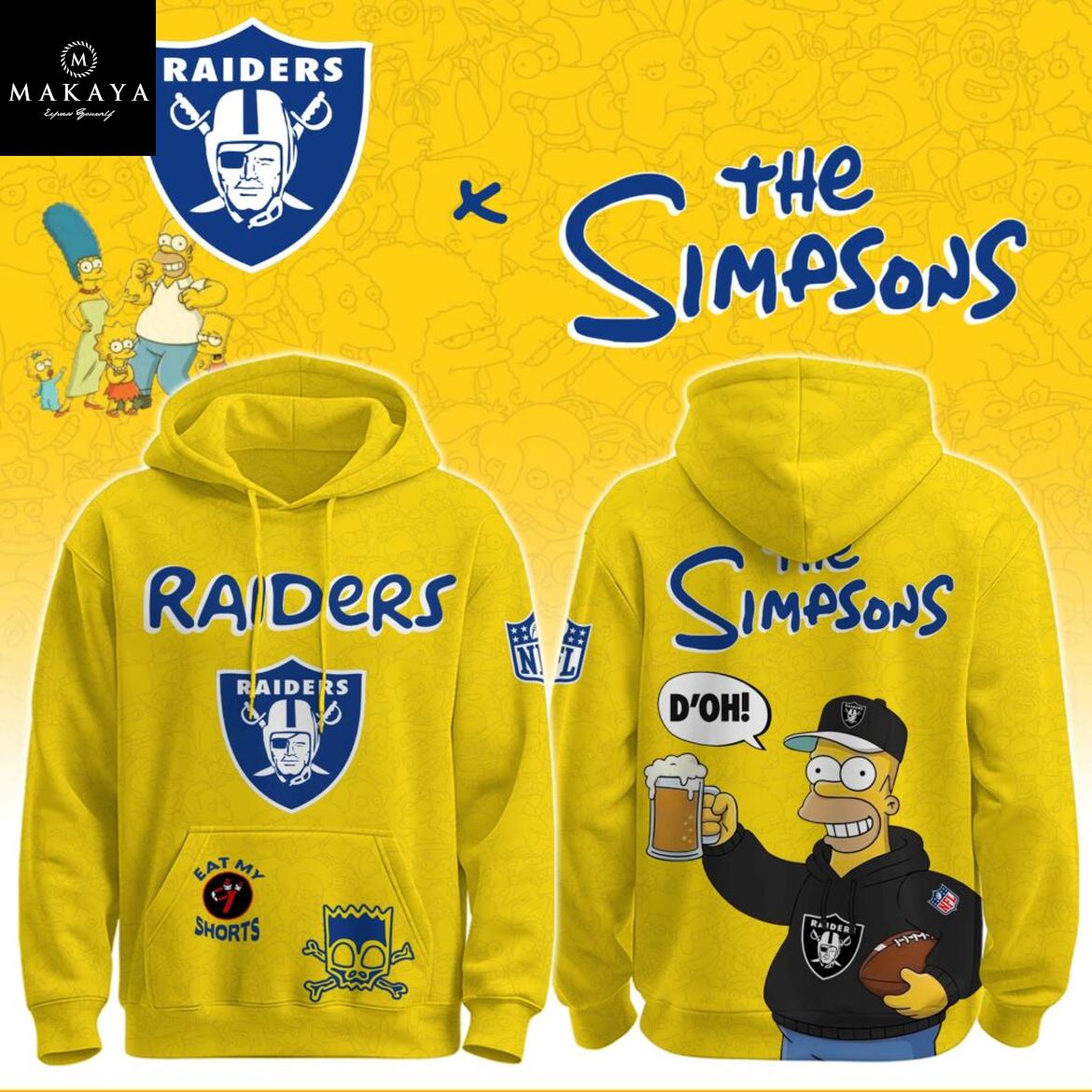 Las Vegas Raiders The Simpsons NFL Crossover 2025 Hoodie T-Shirt
