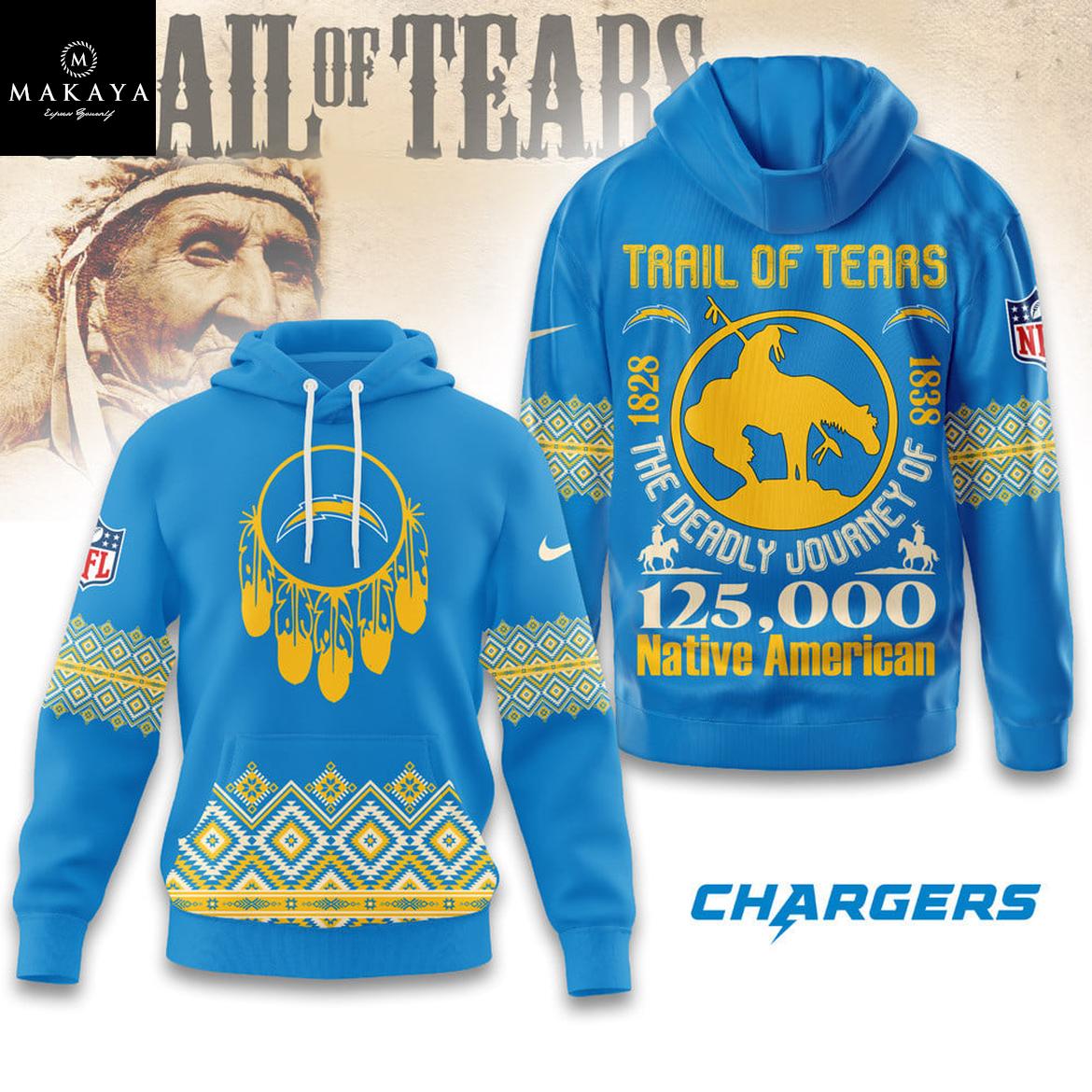 Los Angeles Chargers NFL Native American Journey 2025 The Trail Of Tears Hoodie