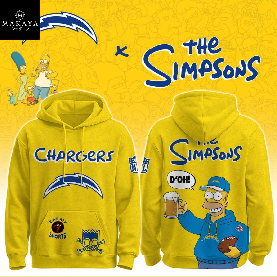 Los Angeles Chargers The Simpsons NFL Crossover 2025 Hoodie T-Shirt