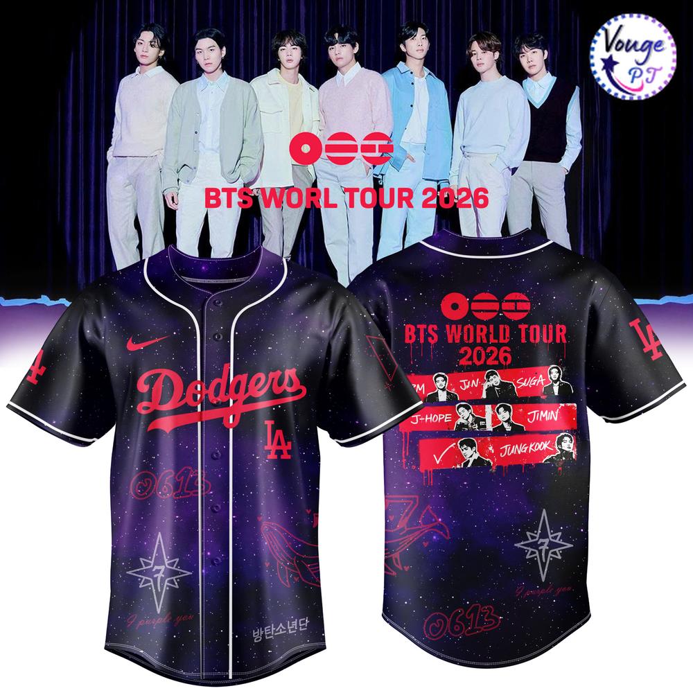 Los Angeles Dodgers x BTS World Tour 2026 Baseball Jersey