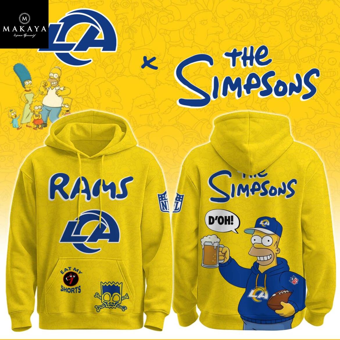 Los Angeles Rams The Simpsons NFL Crossover 2025 Hoodie T-Shirt
