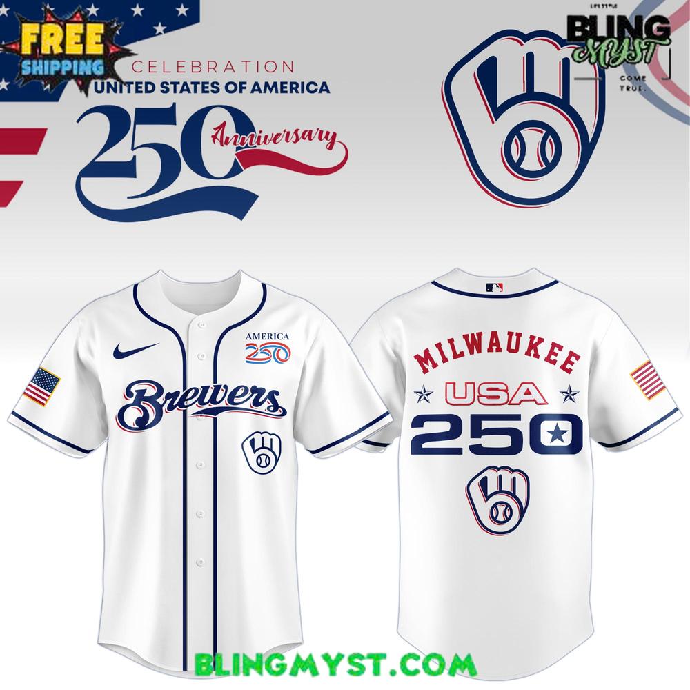 Milwaukee Brewers 250th USA Of American Baseball Jersey