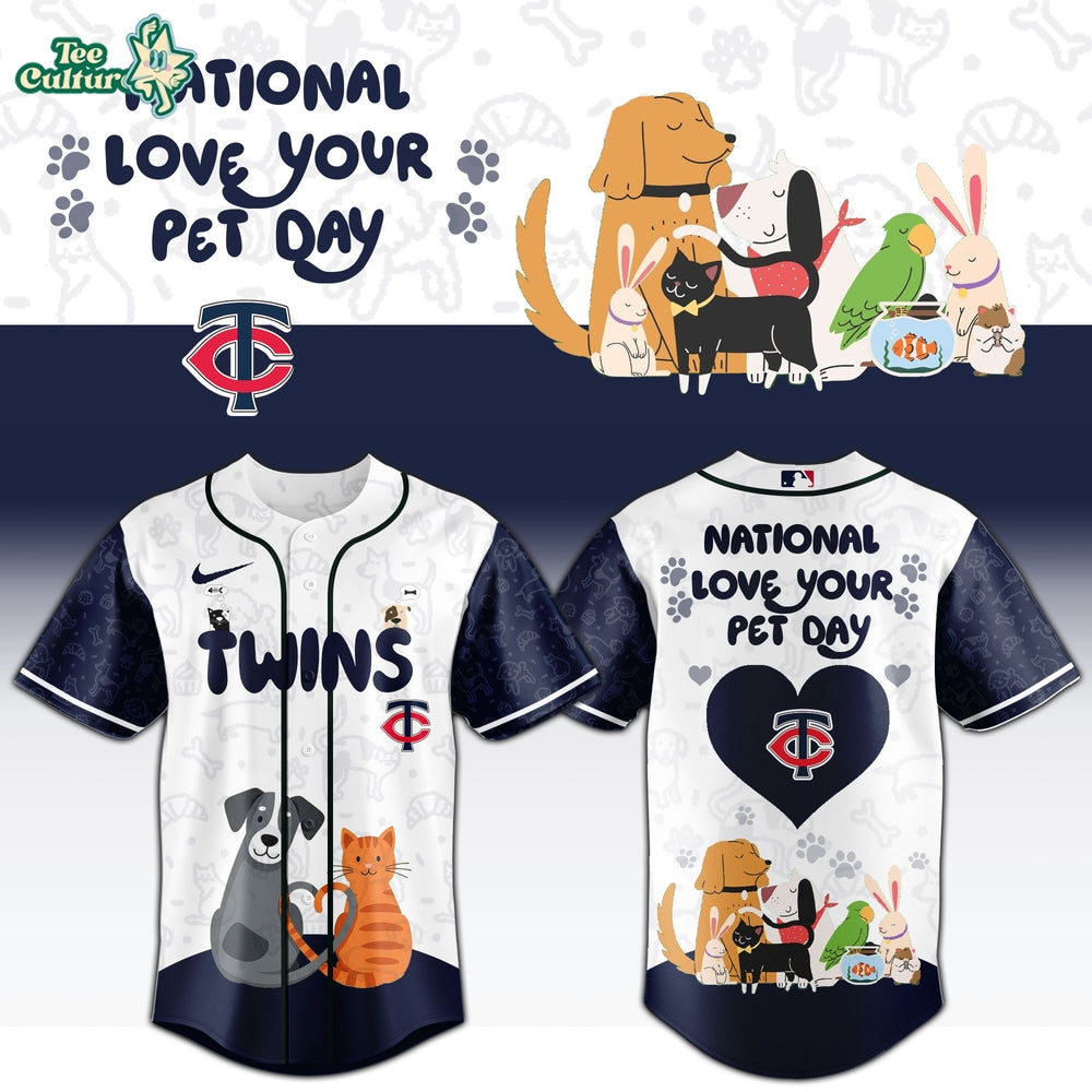 Minnesota Twins National Love Your Pet Day 2026 Limited Edition Baseball Jersey