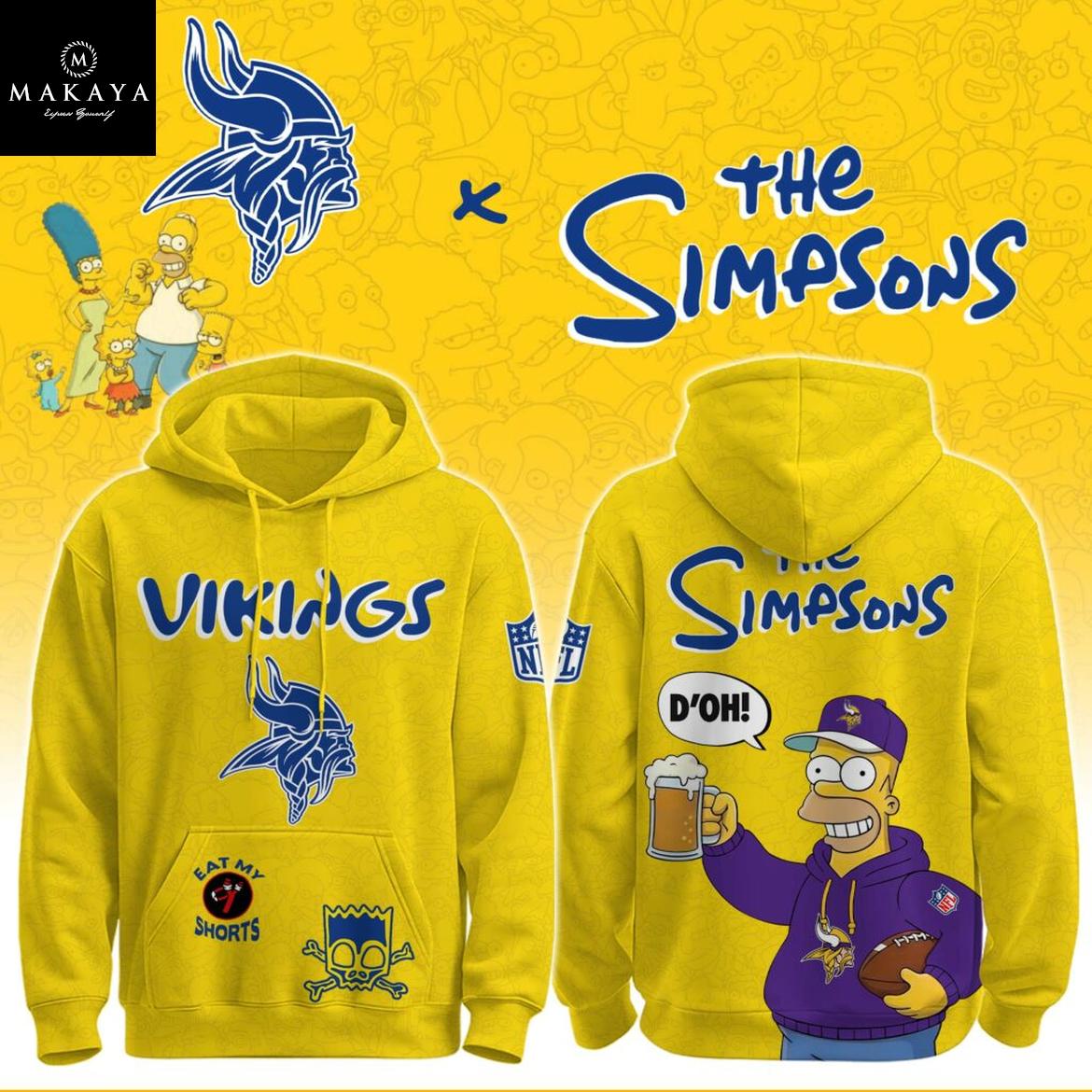 Minnesota Vikings The Simpsons NFL Crossover 2025 Hoodie T-Shirt
