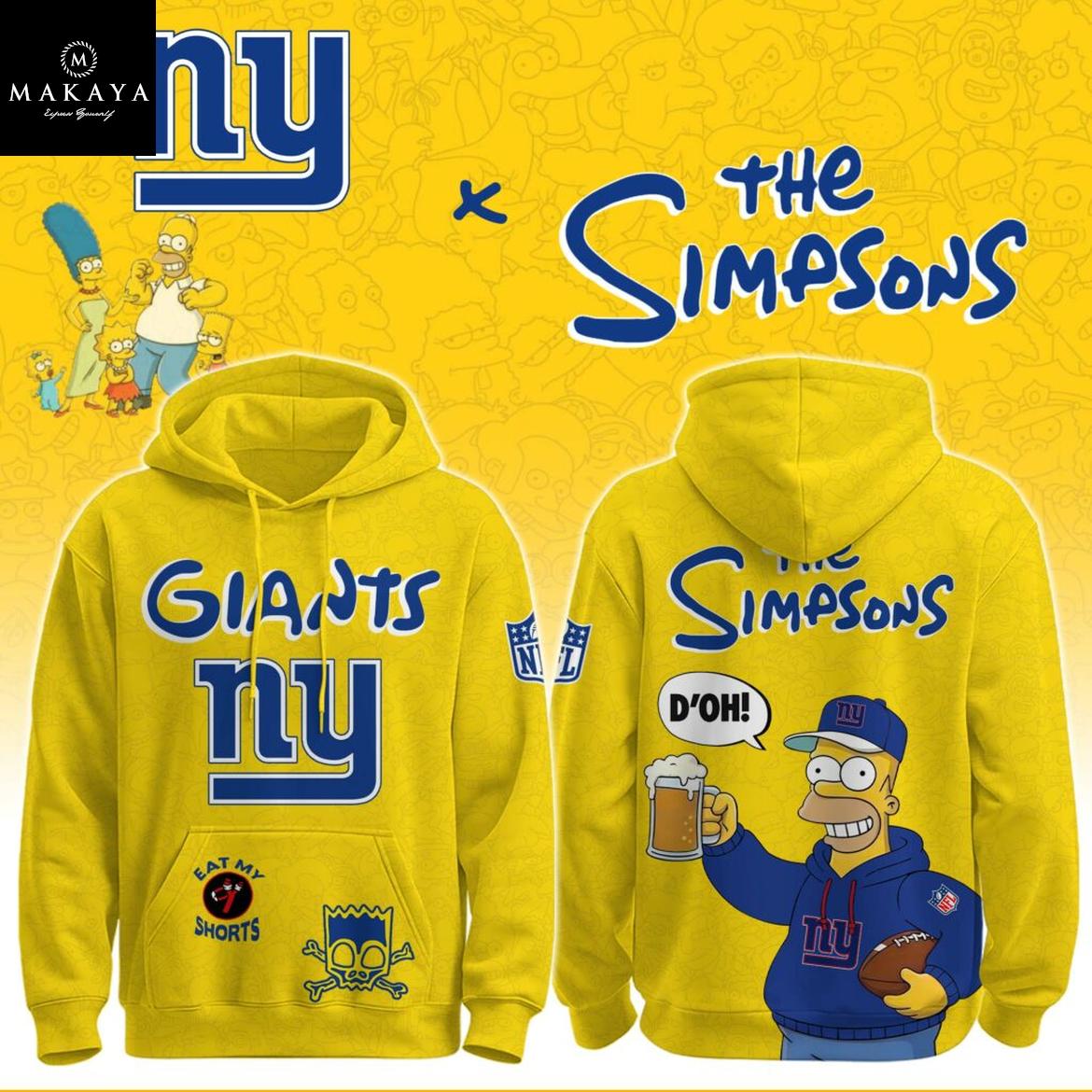 New York Giants The Simpsons NFL Crossover 2025 Hoodie T-Shirt