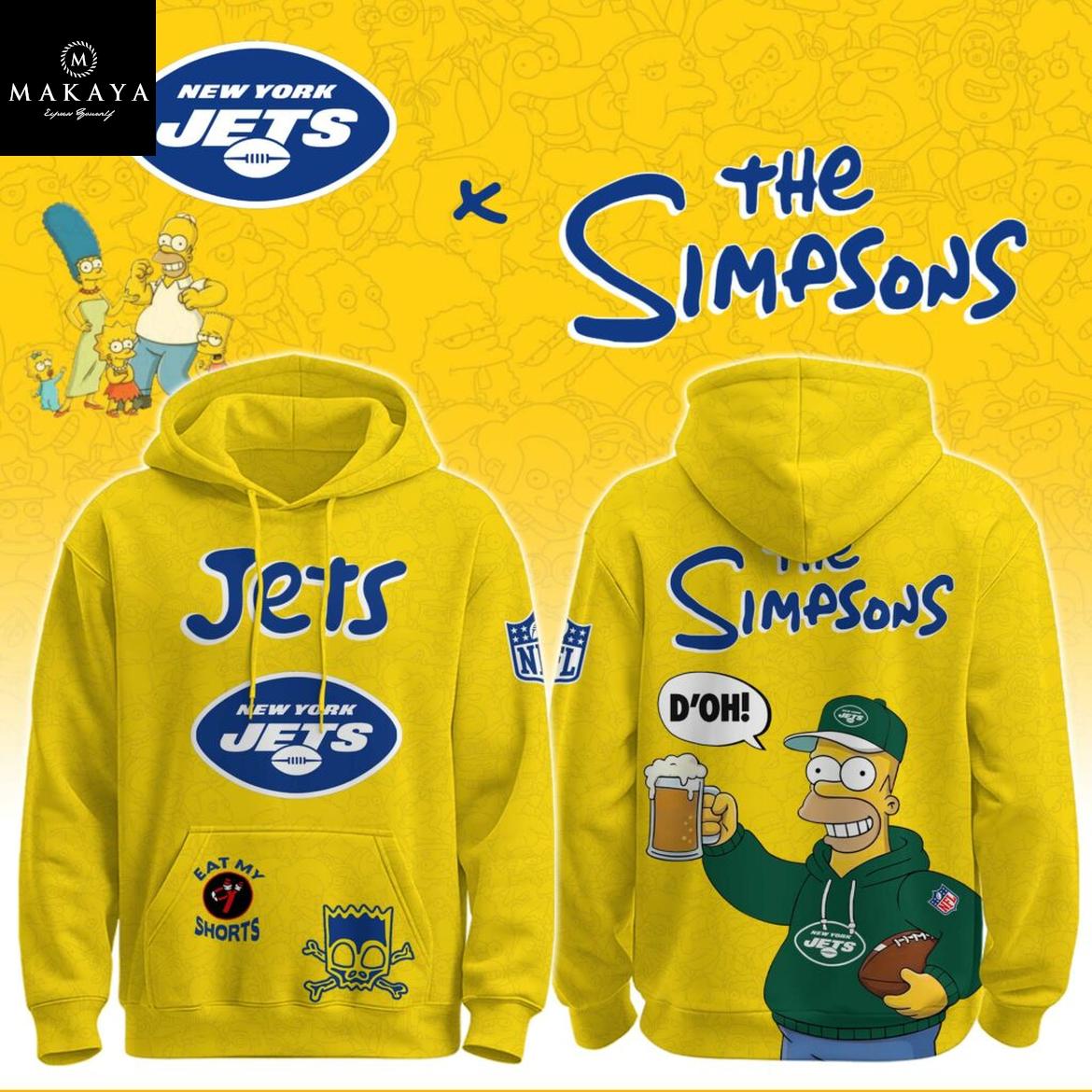 New York Jets The Simpsons NFL Crossover 2025 Hoodie T-Shirt