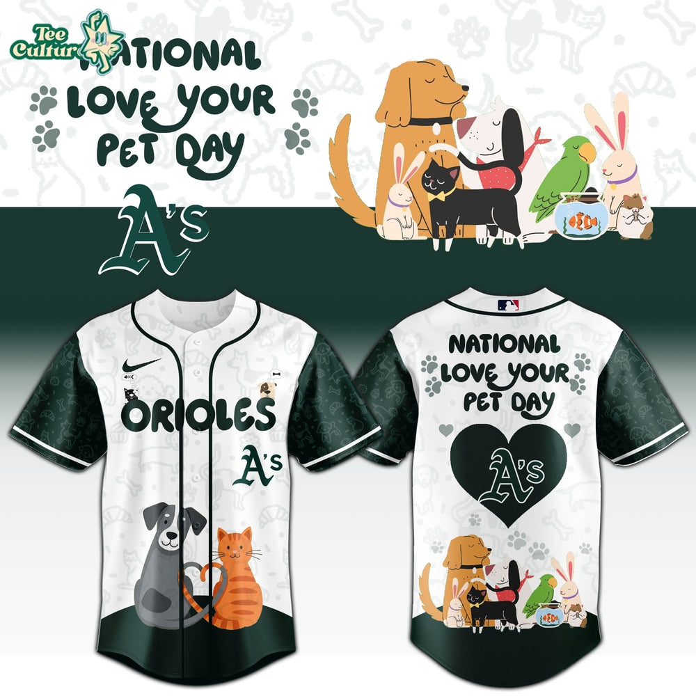 Oakland Athletics National Love Your Pet Day 2026 Collector’s Baseball Jersey