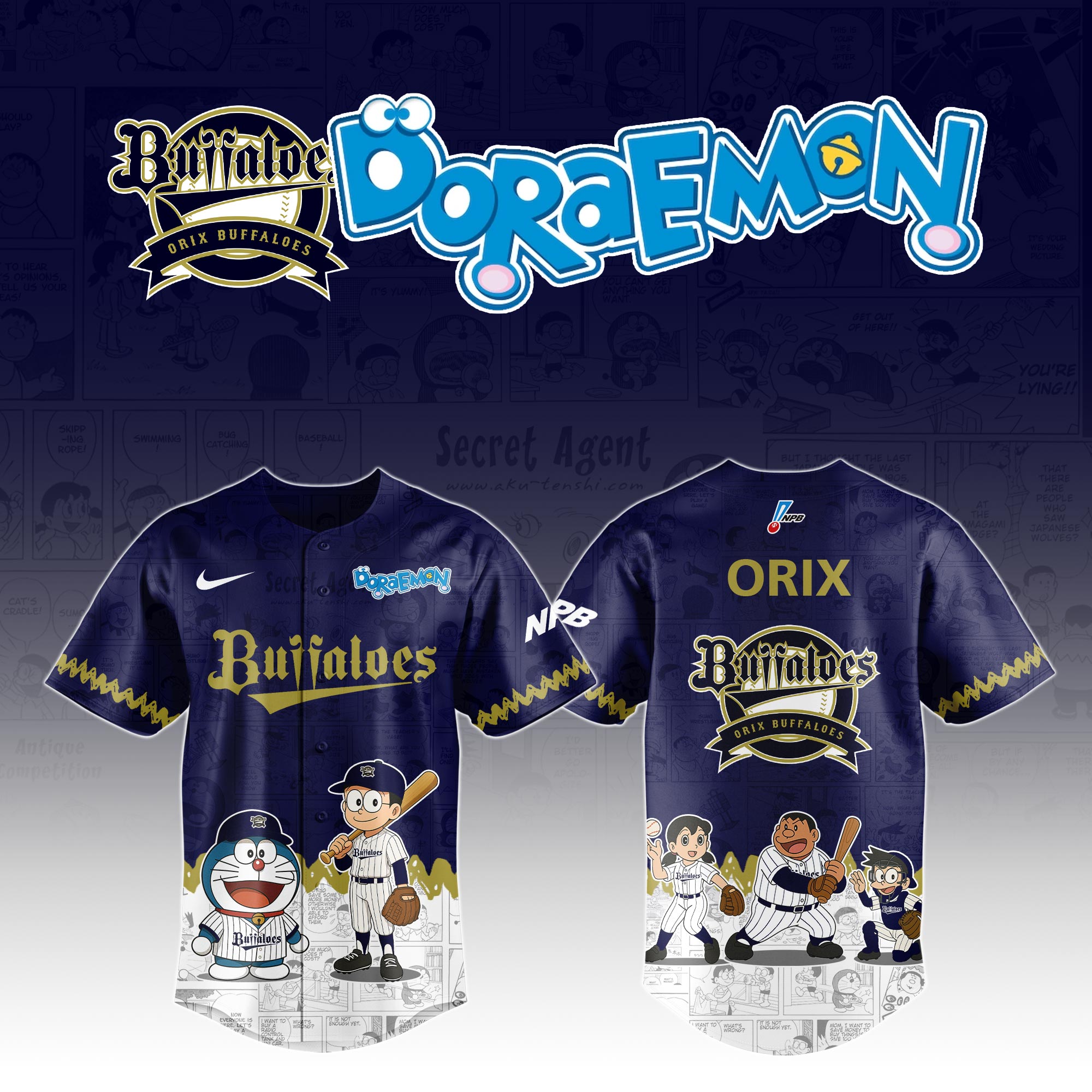 Orix Buffaloes Doraemon Special Edition Jersey