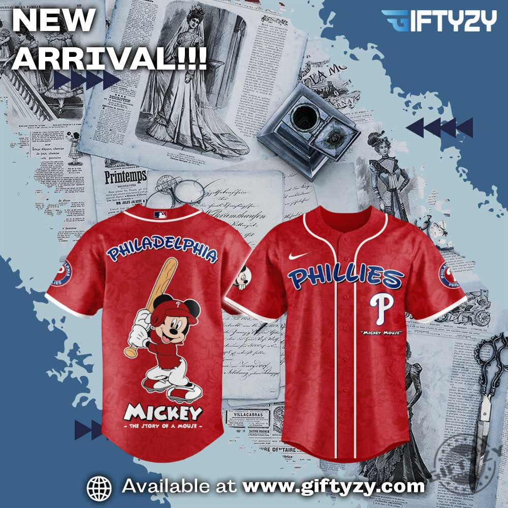Philadelphia Phillies Mlb Baseball X Disney Mickey Mouse Night Game Jersey