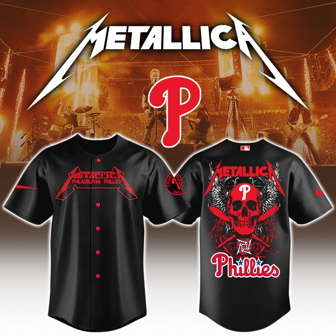 Philadelphia Phillies MLB Metallica Jersey