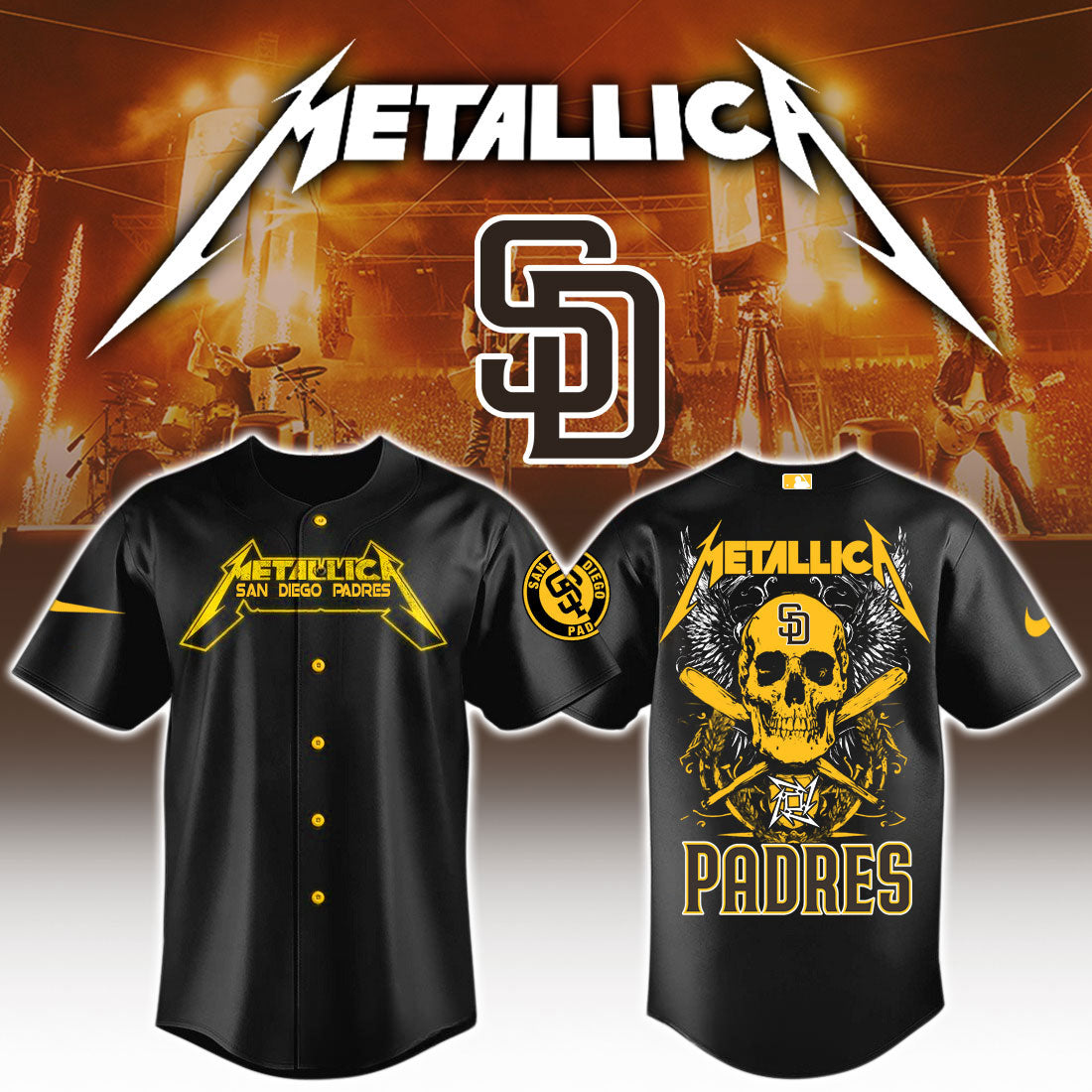San Diego Padres MLB Metallica Jersey