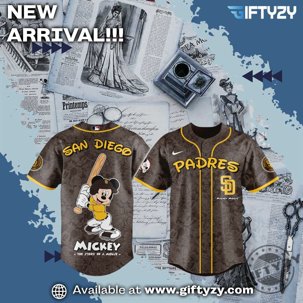 San Diego Padres Mlb Baseball X Disney Mickey Mouse Night Game Jersey