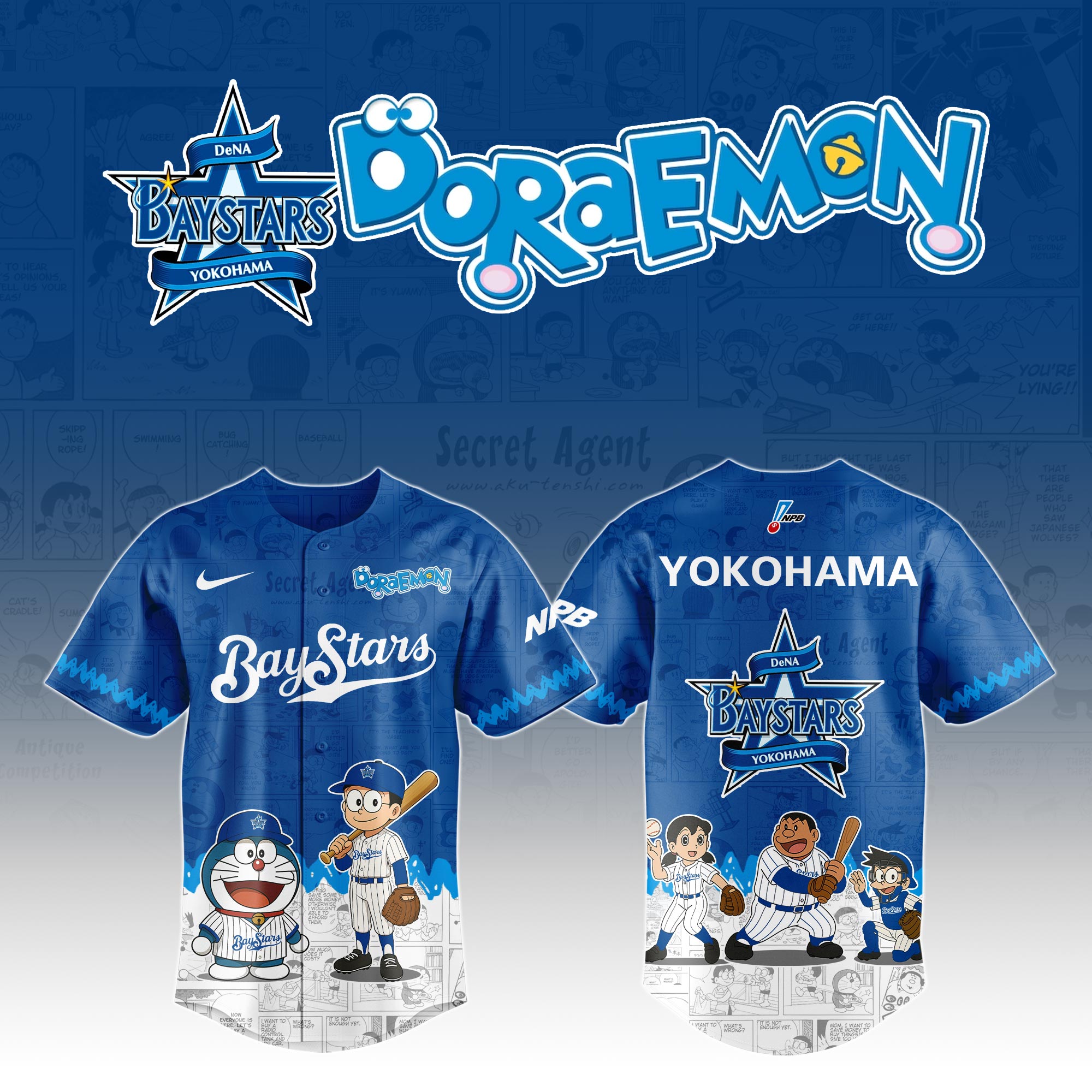 Yokohama Baystars Doraemon Special Edition Jersey