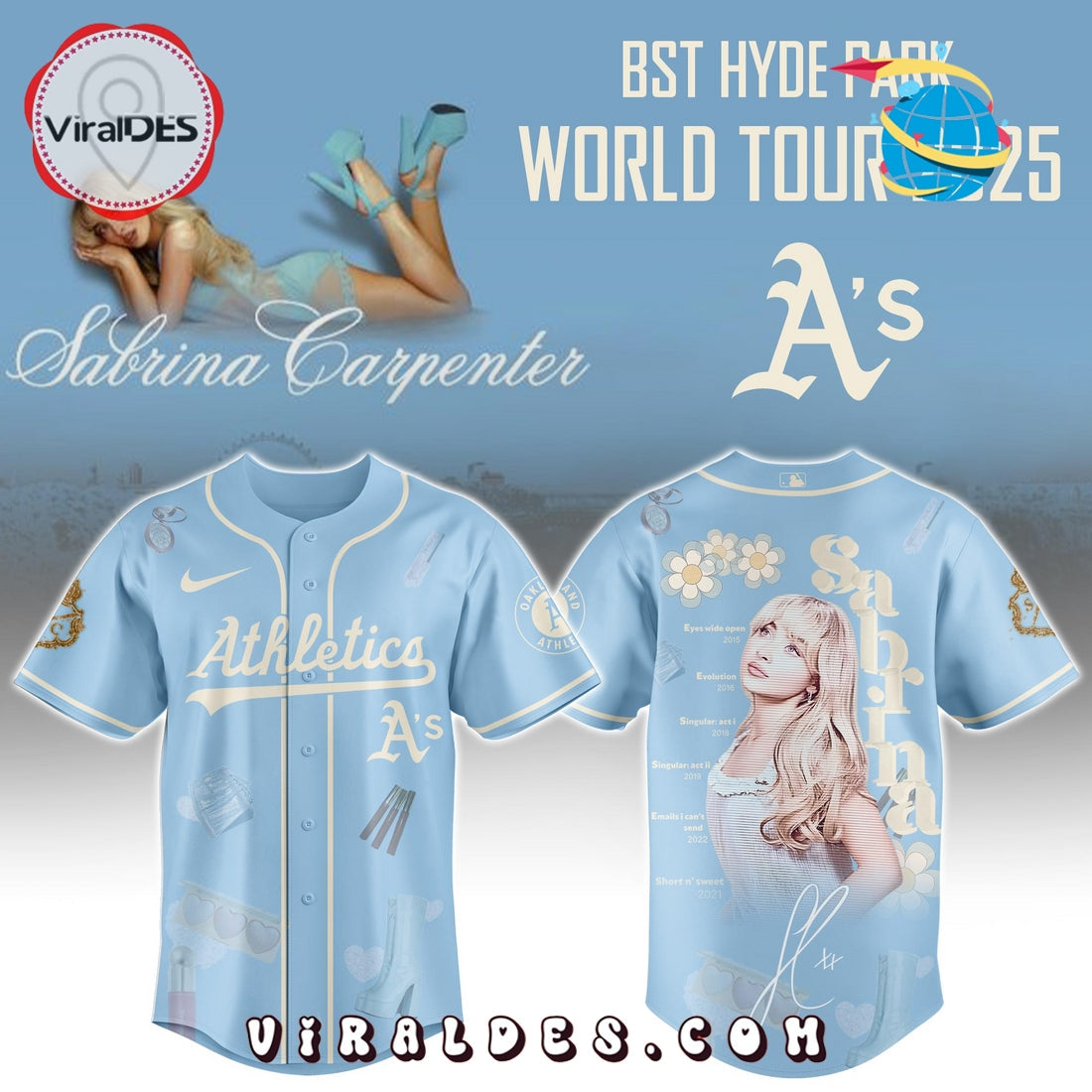Athletics MLB x Sabrina Carpenter Baseball Jersey