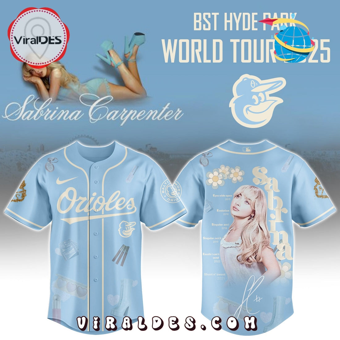 Baltimore Orioles MLB x Sabrina Carpenter Baseball Jersey