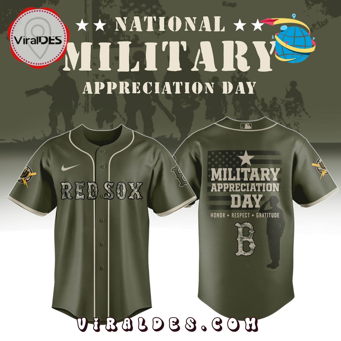 Boston Red Sox MLB Military Appreciation Day Baseball Jersey