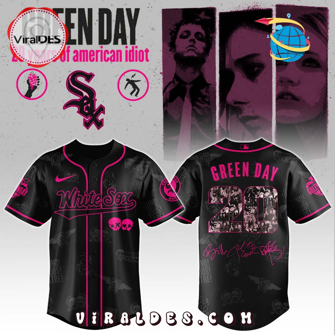 Boston Red Sox MLB x Green Day 20th Anniversary Baseball Jersey