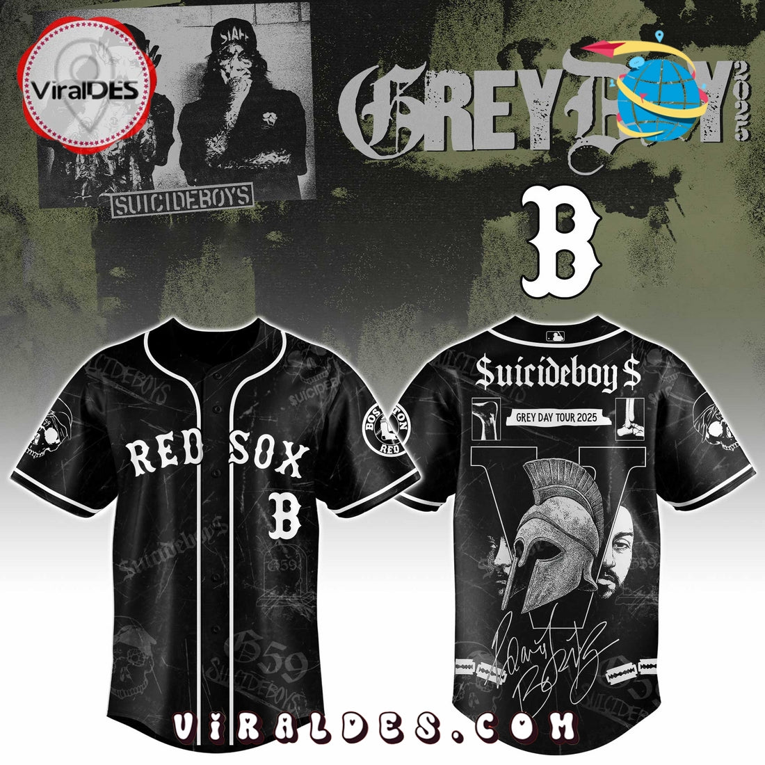 Boston Red Sox MLB x Suicideboys G59 Baseball Jersey