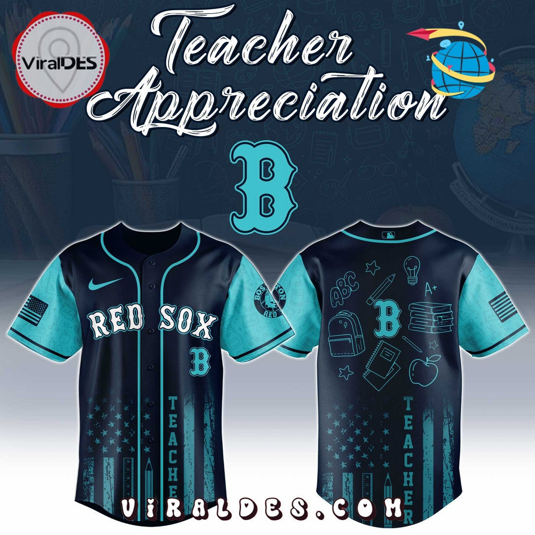 Boston Red Sox MLB x Teacher Appreciation Day Baseball Jersey