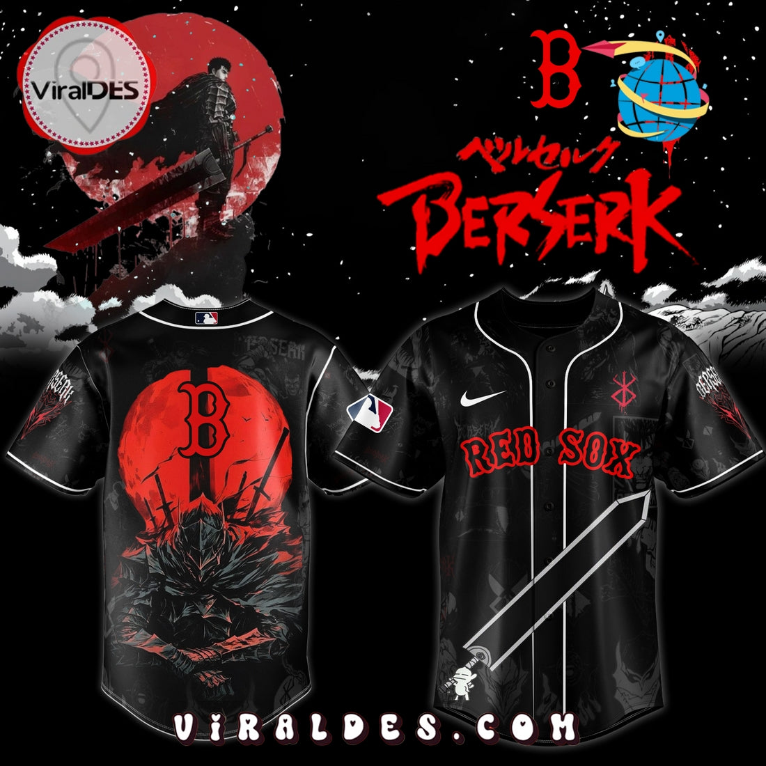 Boston Red Sox x Berserk Limited Edition Baseball Jersey