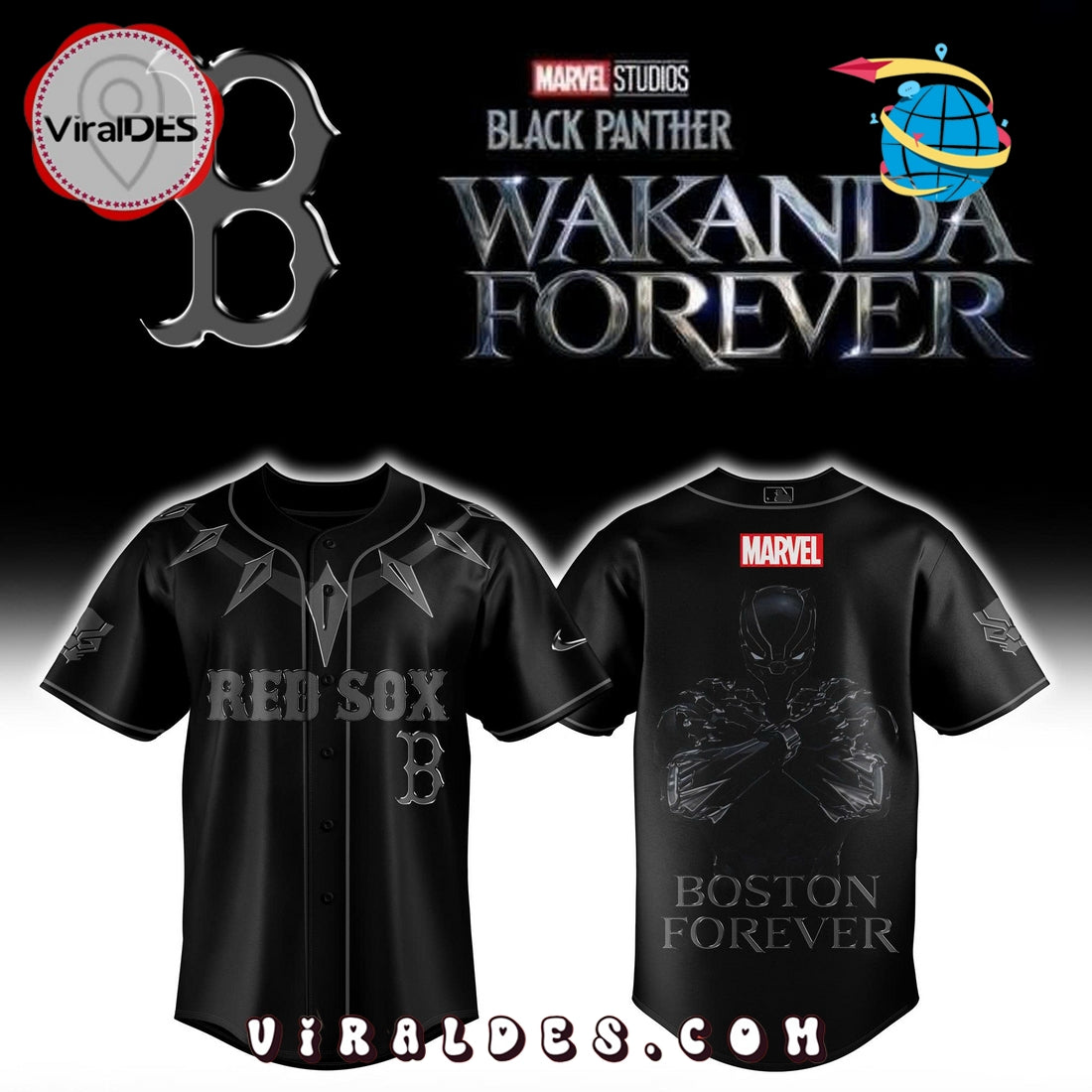 Boston Red Sox x Black Panther Baseball Jersey
