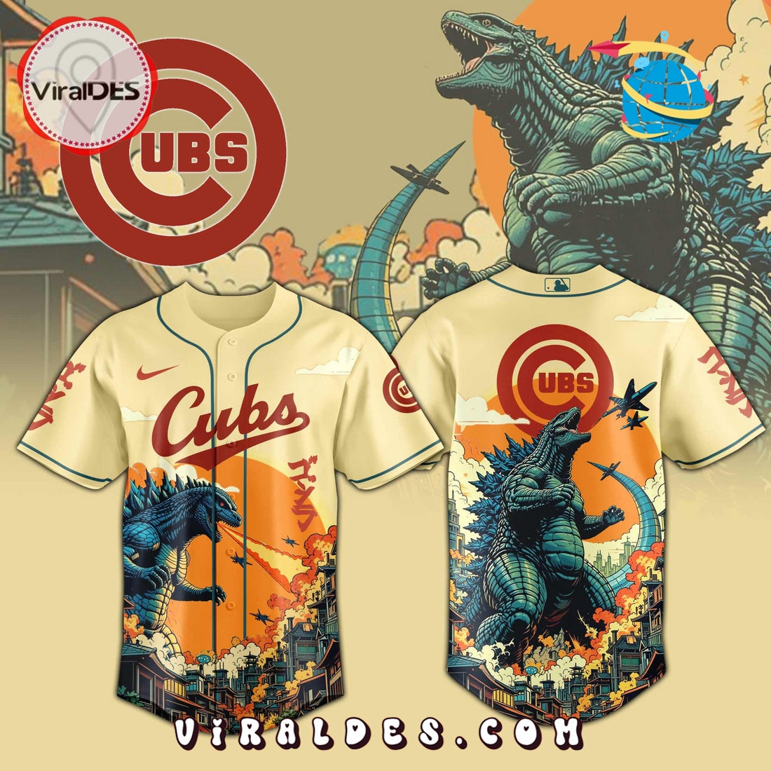 Chicago Cubs Godzilla Limited Edition Jersey