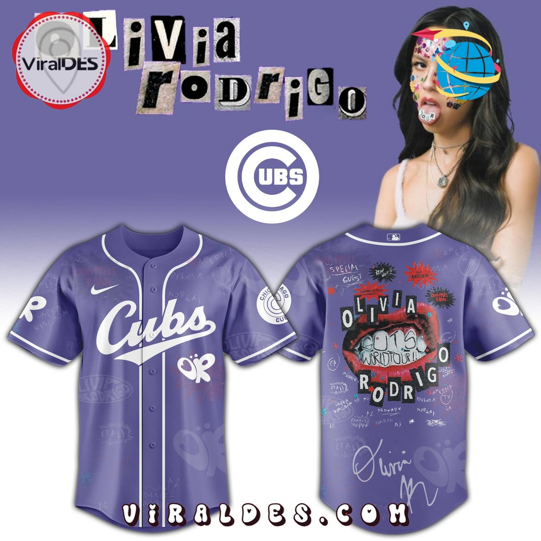 Chicago Cubs MLB x Olivia Rodrigo Guts World Tour Jersey