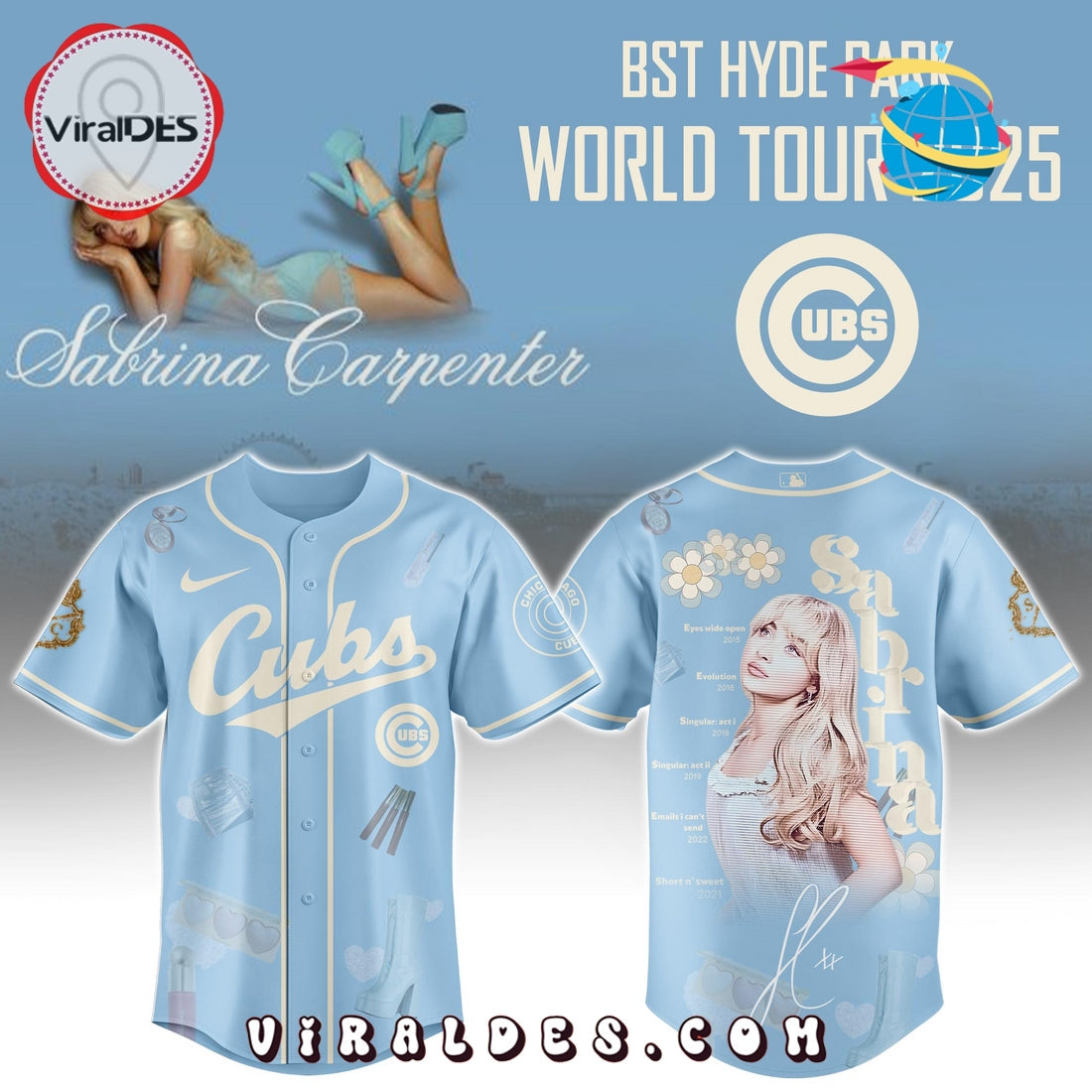 Chicago Cubs MLB x Sabrina Carpenter Baseball Jersey