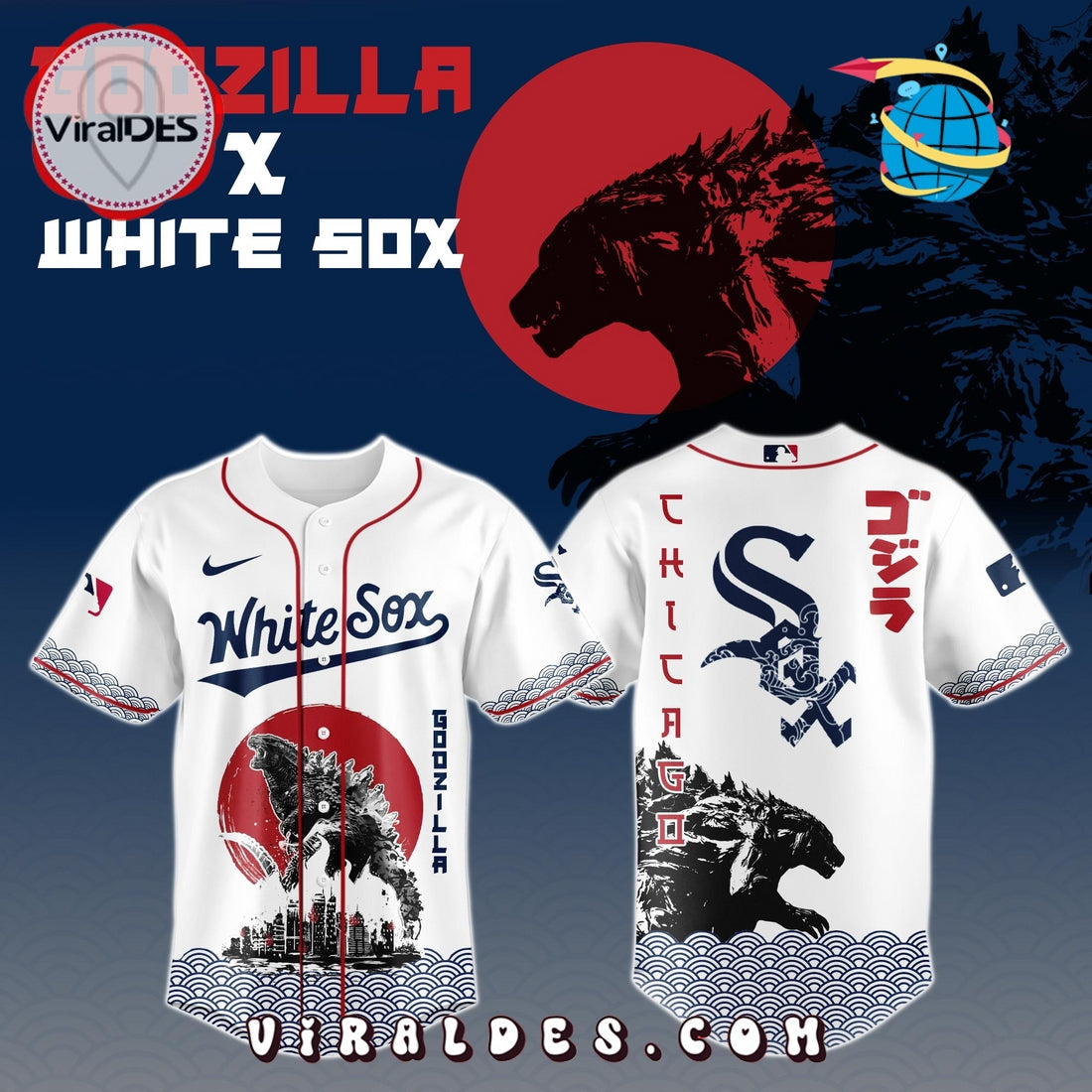 Chicago White Sox MLB x Godzilla Baseball Jersey